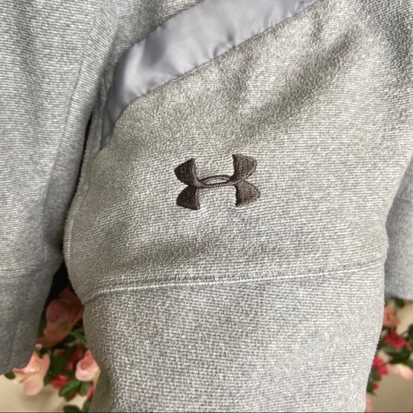 🌹Under Armour Womens Full Zip Gray Jacket Small Gym Fitness Casual Fleece - Picture 5 of 8